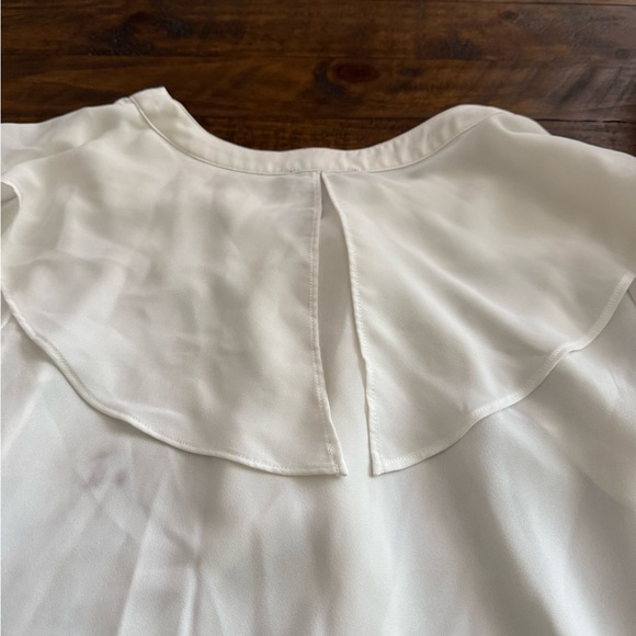 Sz Sm White Ruffled Women's Top Pirate Vintage Flowy - Picture 4 of 5